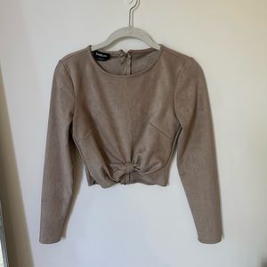 Bebe Cropped Suede Top